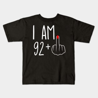 Vintage 93rd Birthday I Am 92 Plus 1 Middle Finger Kids T-Shirt